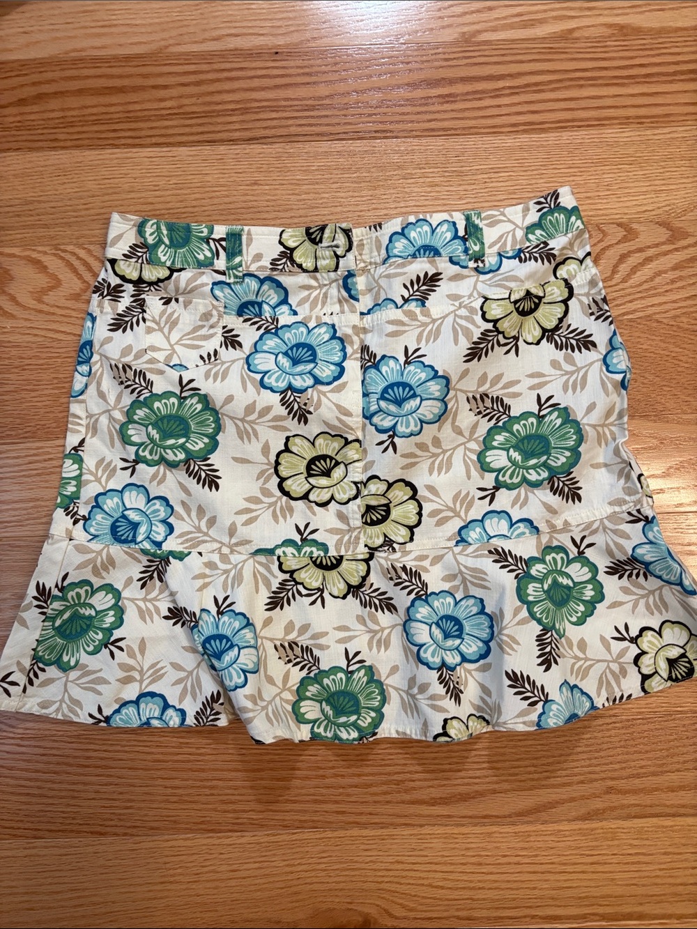 LOFT Petite Floral Skirt in Cream, Blue & Green